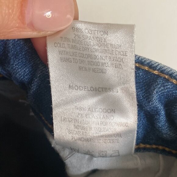 Black Label-distressed jeans medium blue wash-cropped ankle- stretchy- size 29 - Picture 10 of 10